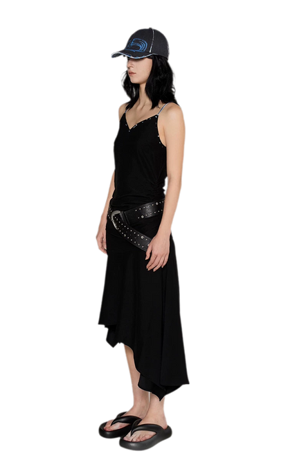 Acetate Asymmetric Slip Dress