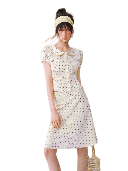 Lace Trim Puff Shirt