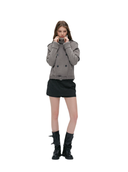 Cape Collar Cropped Jacket