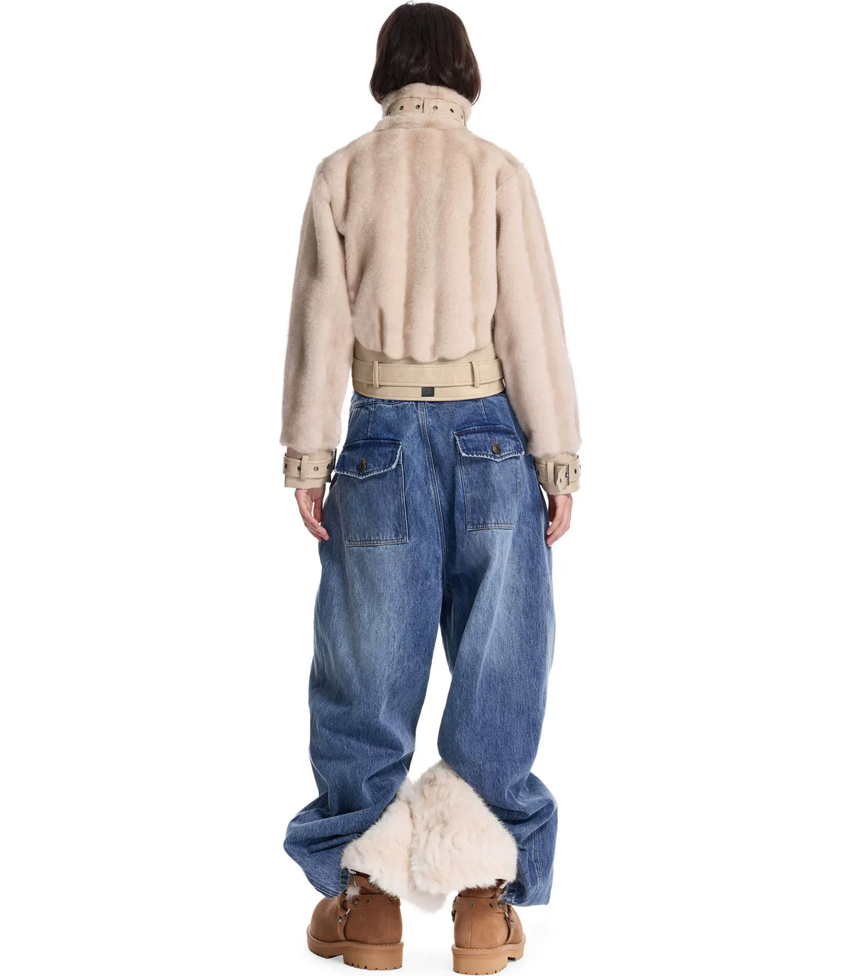 Plush Leather Panelled Jacket