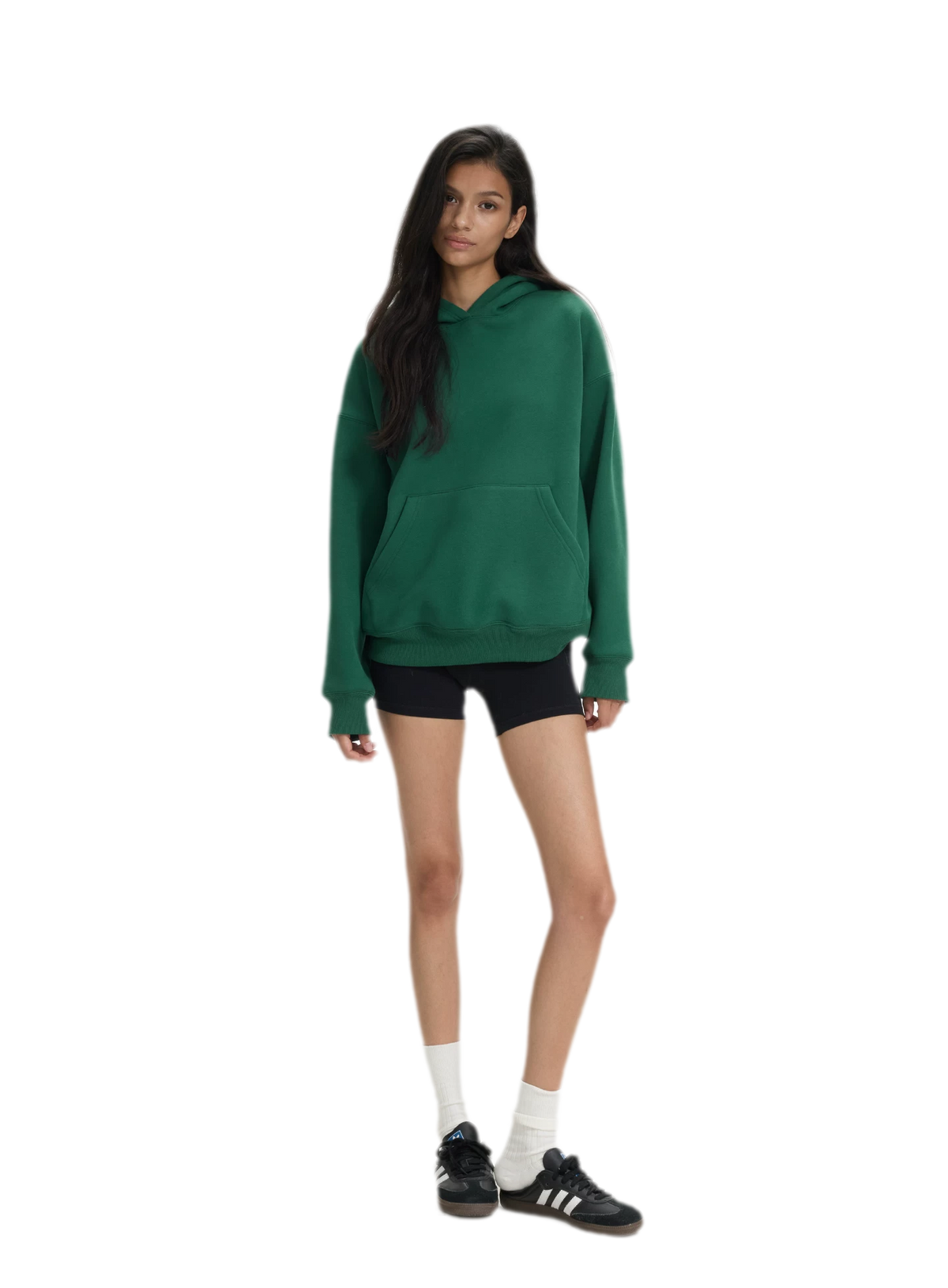 Brushed Hooded Cropped Sweatshirt