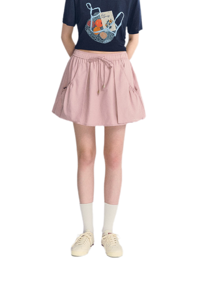 Drawstring A-Line Skirt