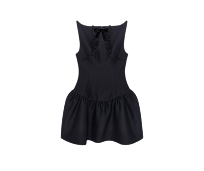 Ruffle Bowknot Mini Dress