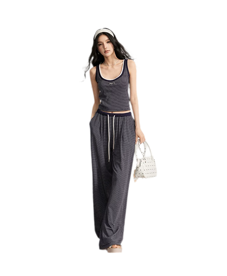 Striped U-Neck Set
