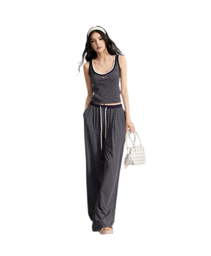 Striped U-Neck Set