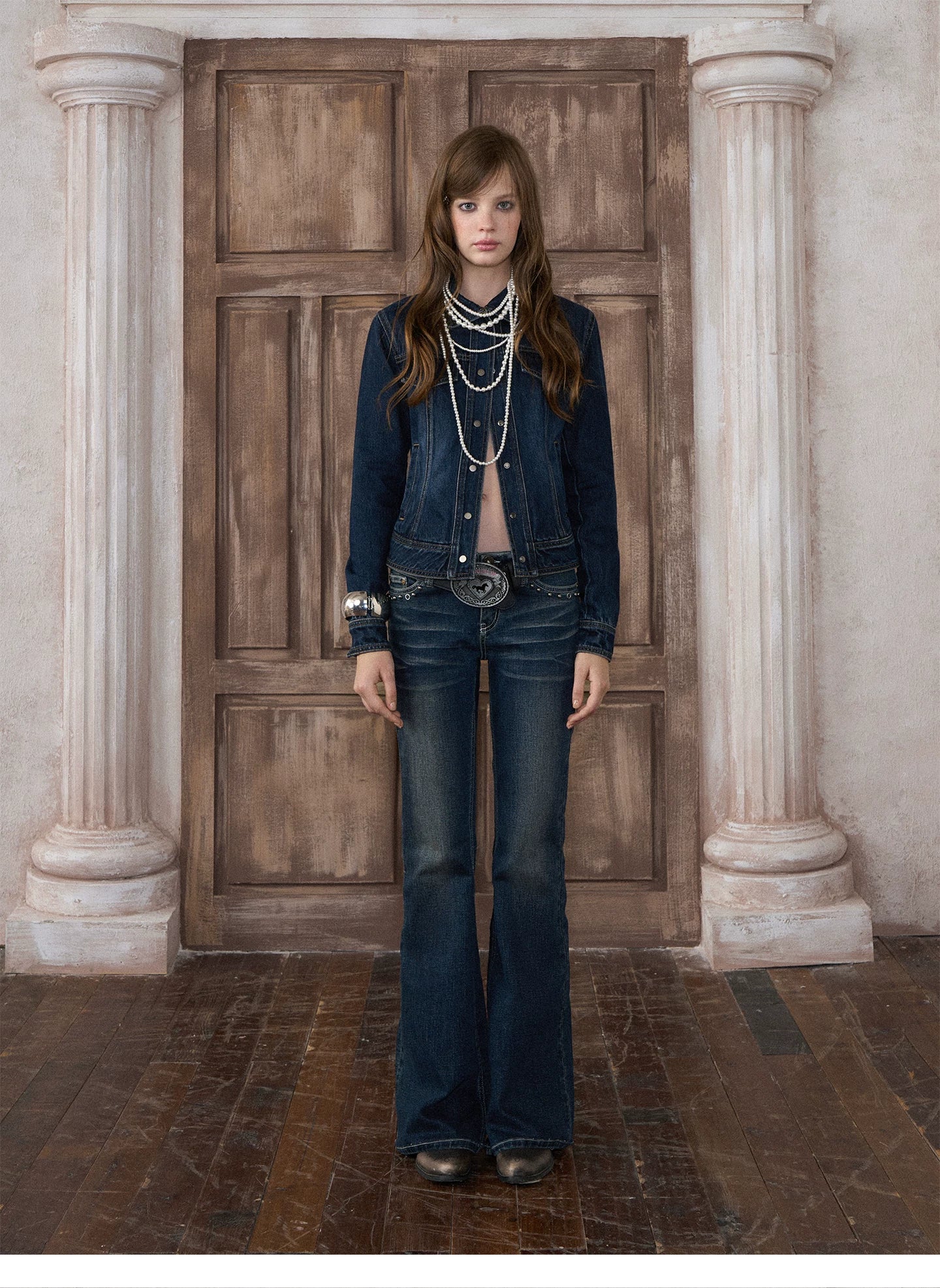 Washed Denim Cropped Jacket