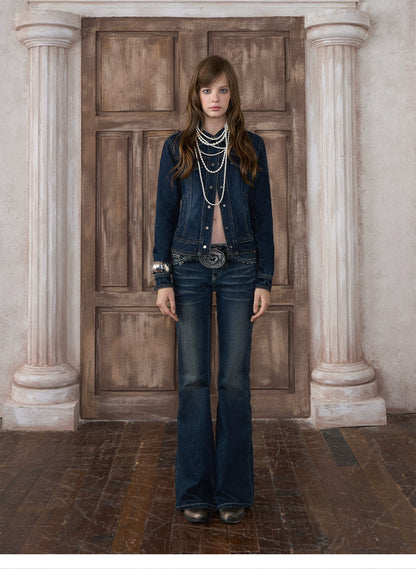 Washed Denim Cropped Jacket