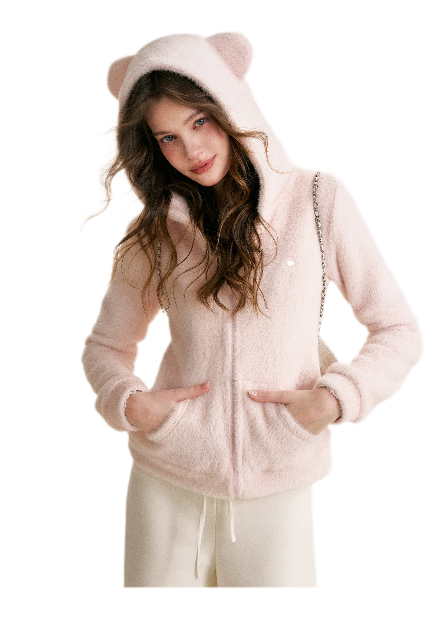 Eco Plush Bear-Ear Hoodie