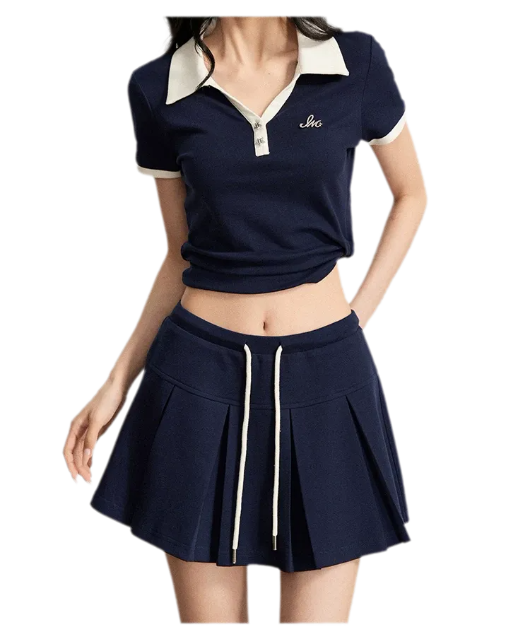 Contrast Polo Set