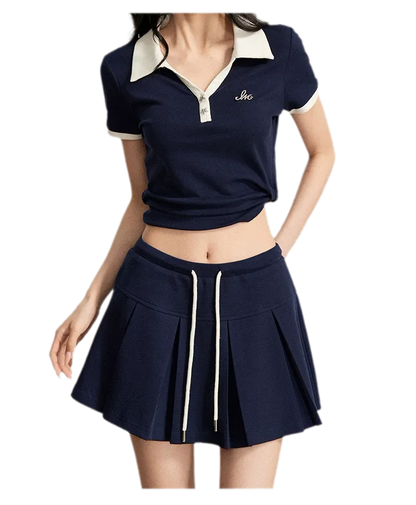 Contrast Polo Set