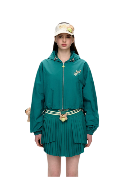 Tennis Cropped Hooded Jacket