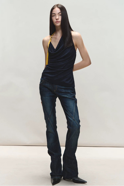 Vintage Slim Straight Denim Jeans