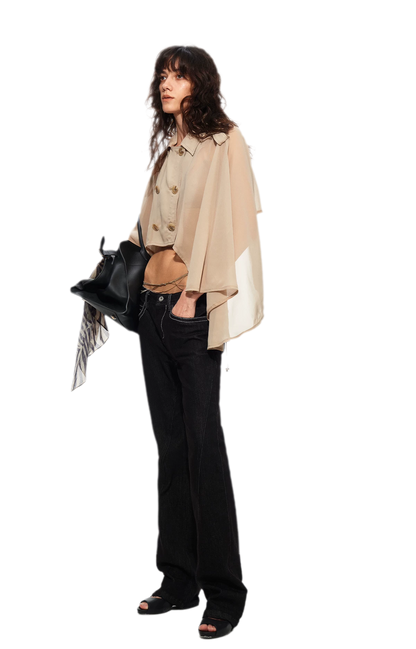 Sheer Trench Cape Top