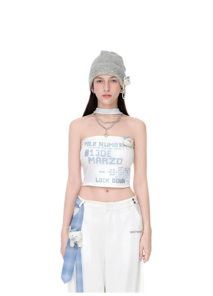 Silver Chain Bustier Top