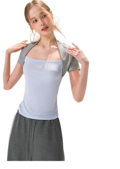 Colorblock Faux Two-Piece Tee