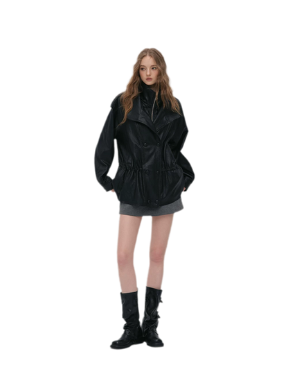 Detachable PU Down Puffer Jacket