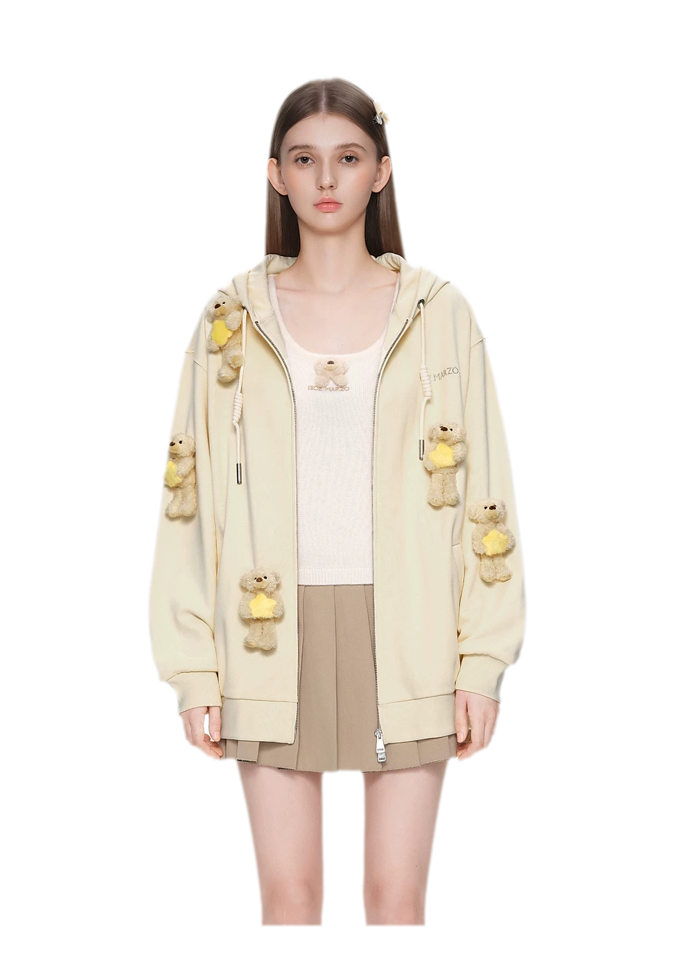 Bear Star Embroidered Hoodie