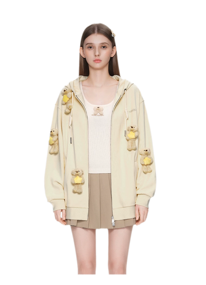 Bear Star Embroidered Hoodie
