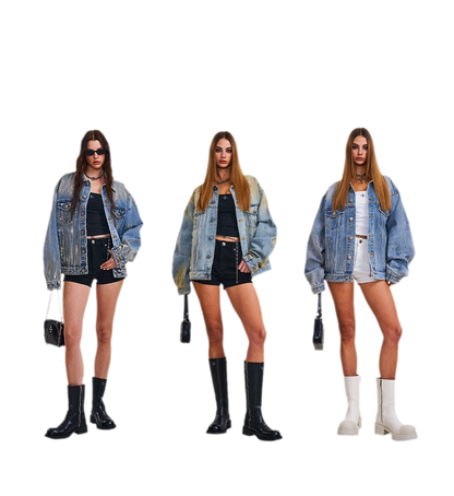 Cross Statue Denim Jacket