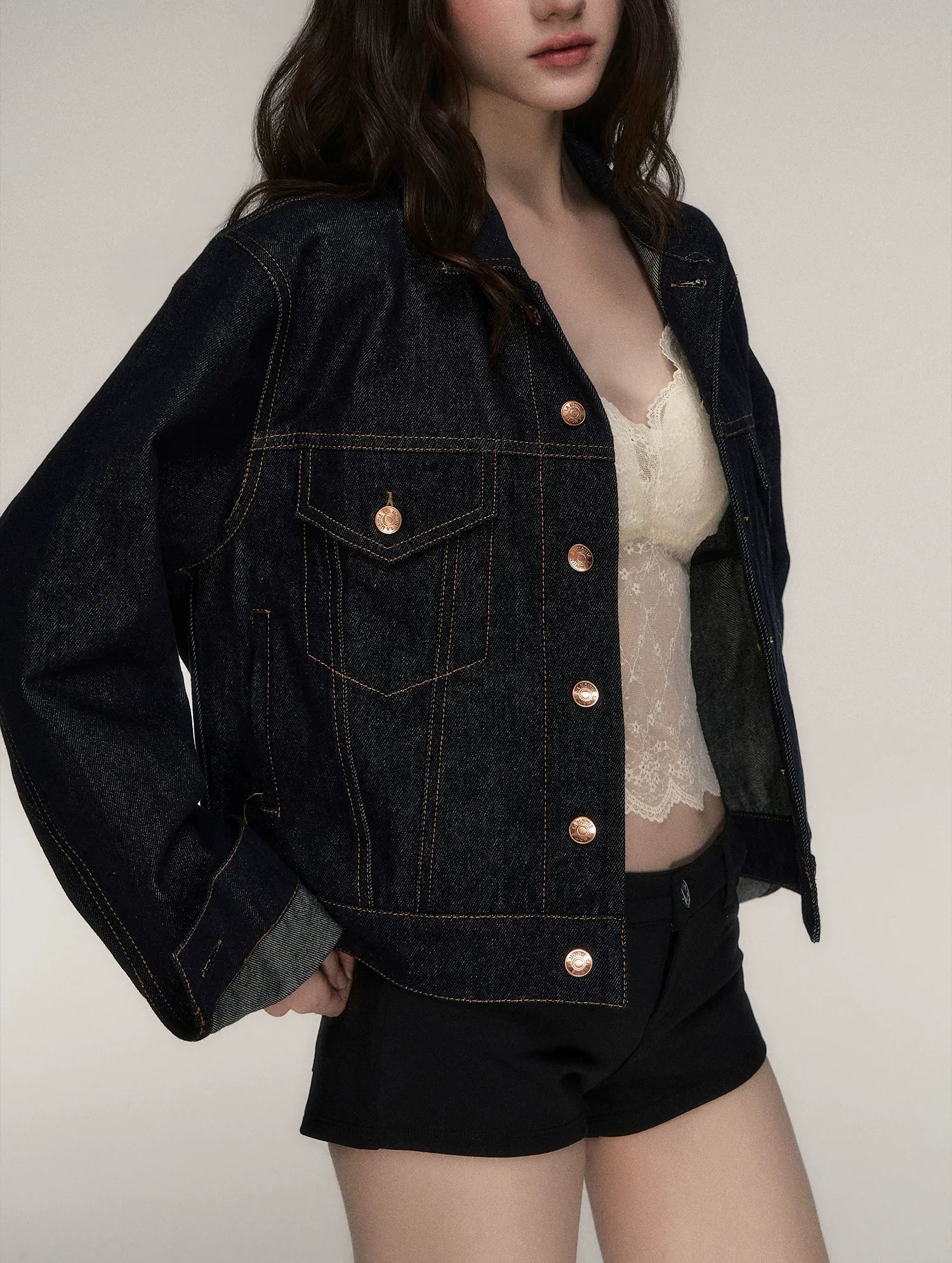 Raw Denim Cropped Jacket