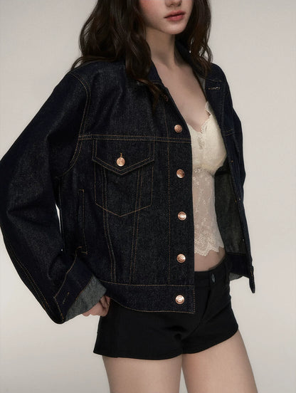 Raw Denim Cropped Jacket