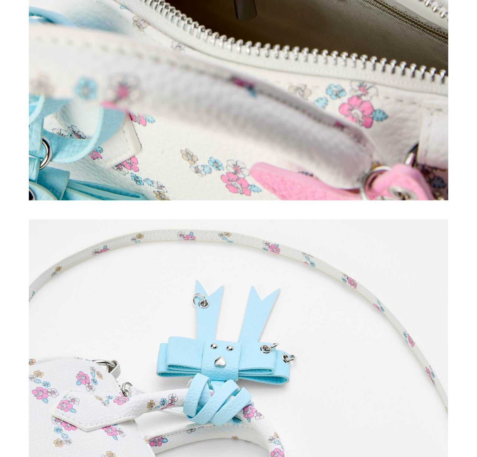 Floral Print Bow Boston Bag