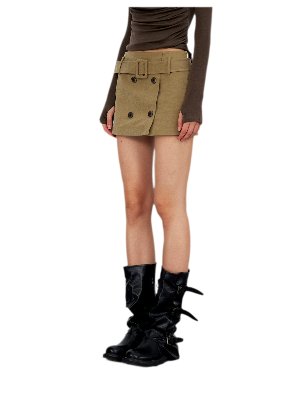 Vintage Utility Belted Mini Skirt
