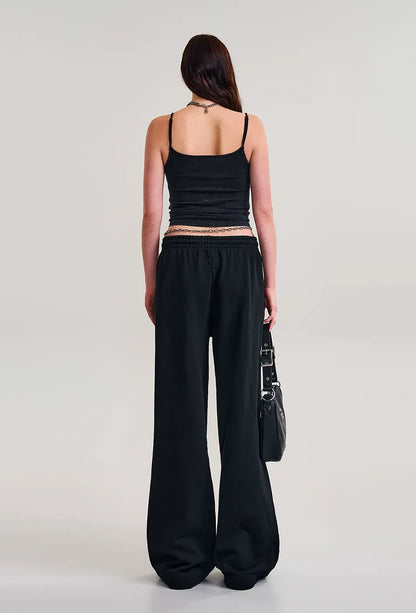 Cross Statue Wide-Leg Cotton Sweatpants