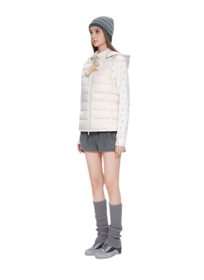 Cinched Hooded Quilted Down Vest