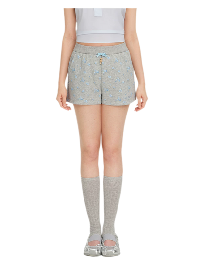 Floral Cotton Sweat Shorts