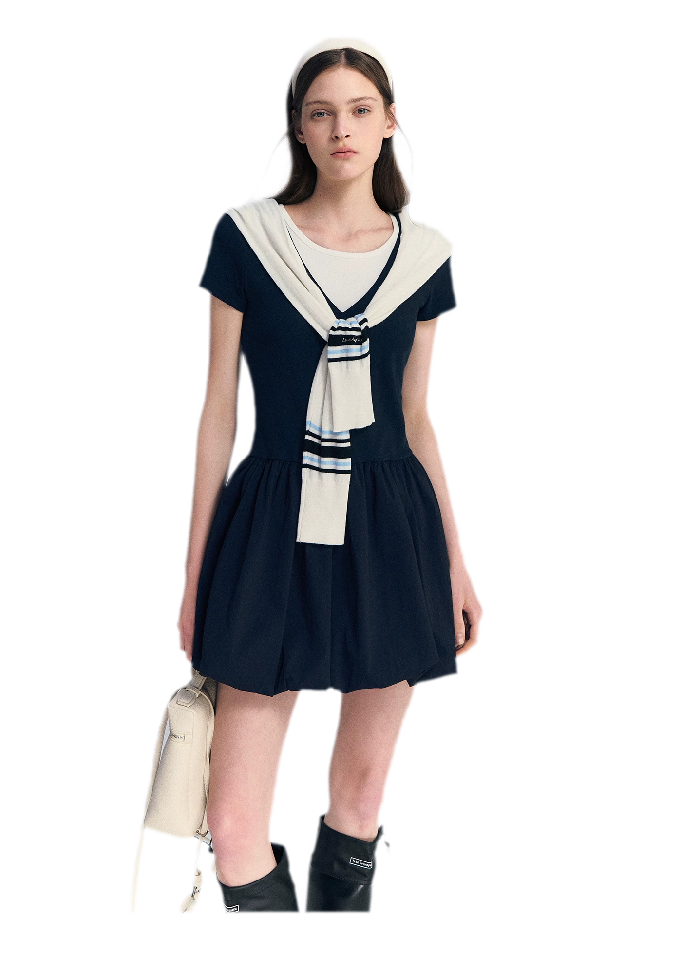 Contrast Trim Bubble Dress