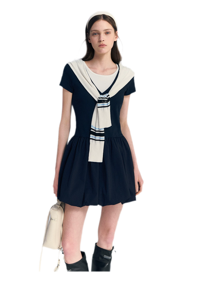 Contrast Trim Bubble Dress