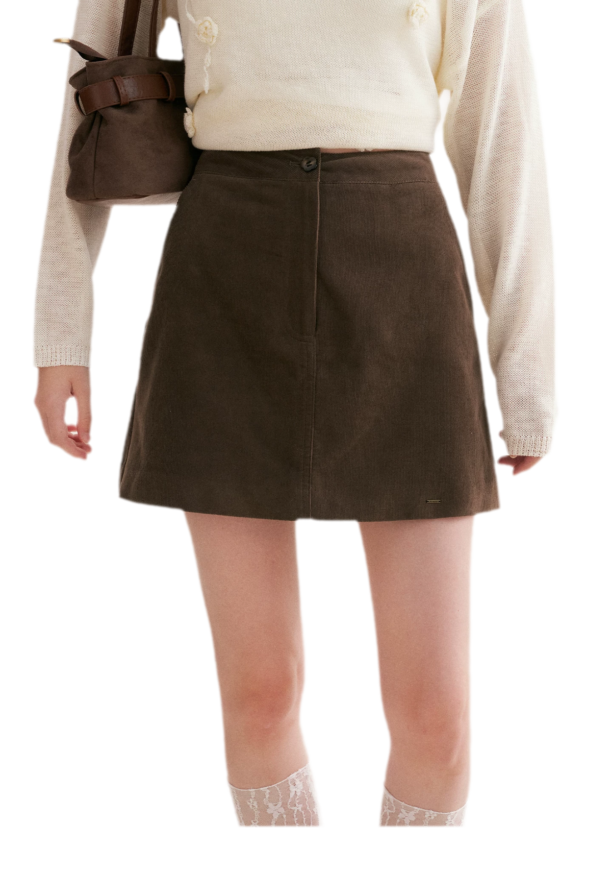 Corduroy High-Waisted A-Line Skirt