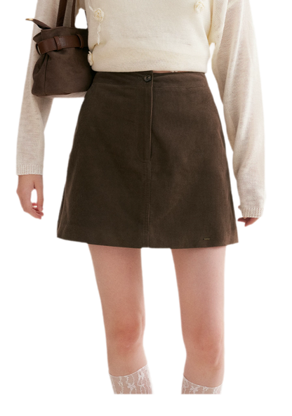 Corduroy High-Waisted A-Line Skirt
