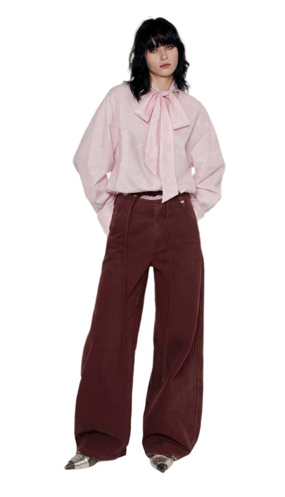 Textured Tie-Front Tencel Shirt