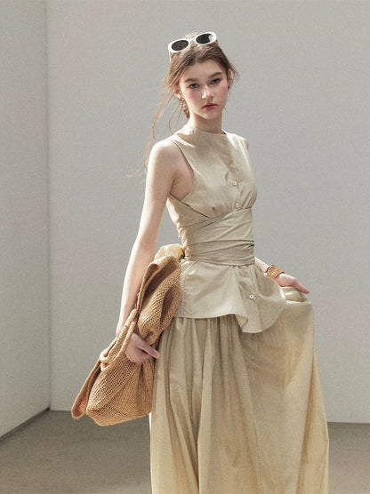 Lace Trim Skirt Set