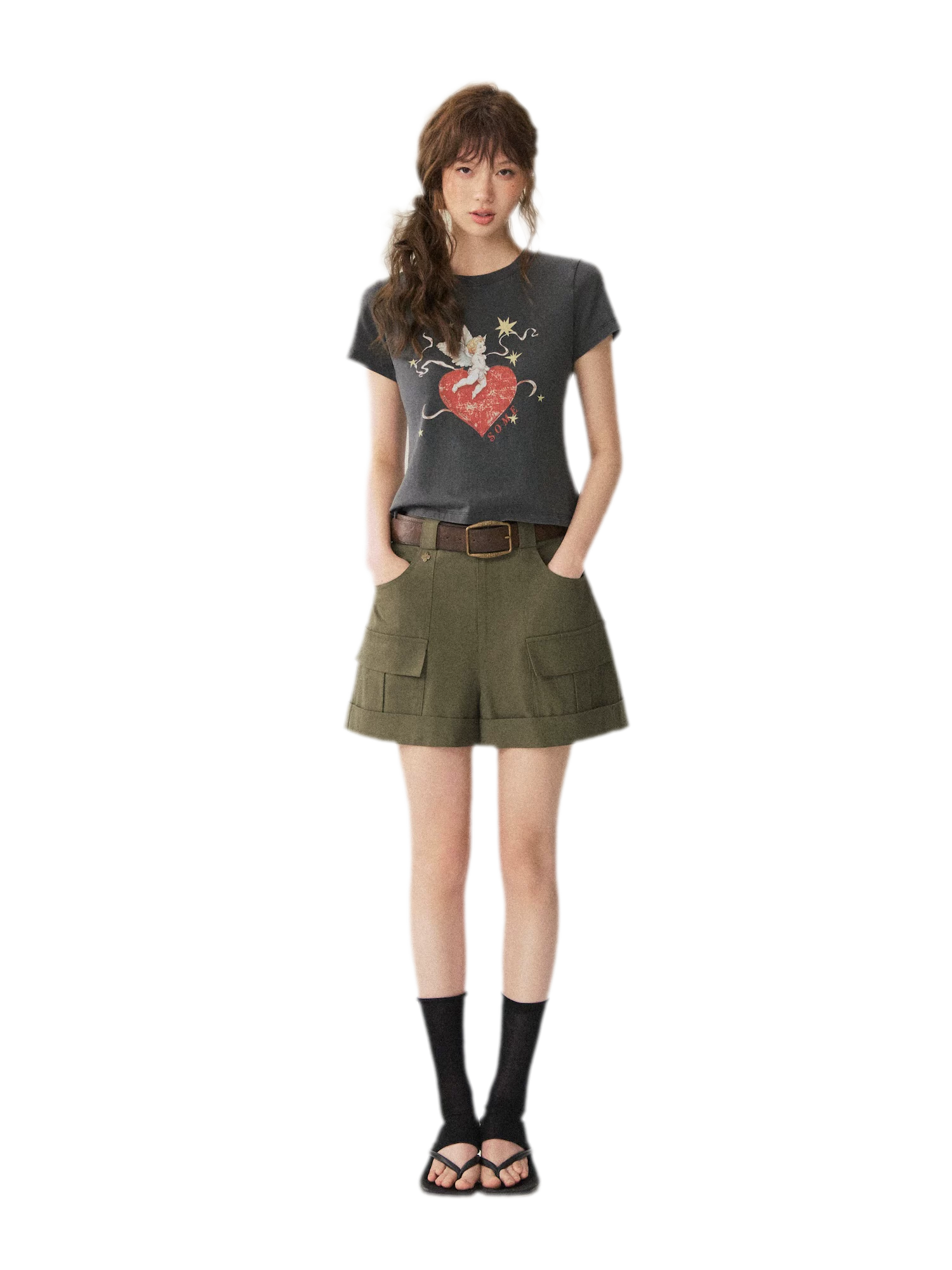 Multi Pocket Cuffed Shorts