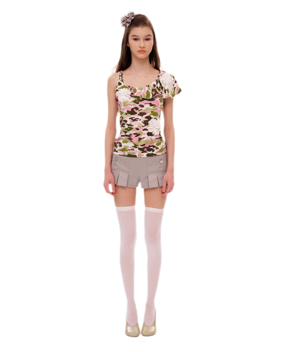 Dimensional Floral Asymmetric Tank Top