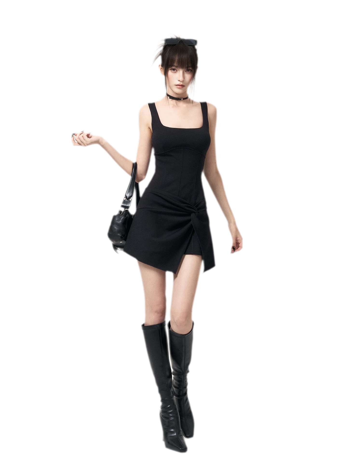 Knotted Knit Midi Dress