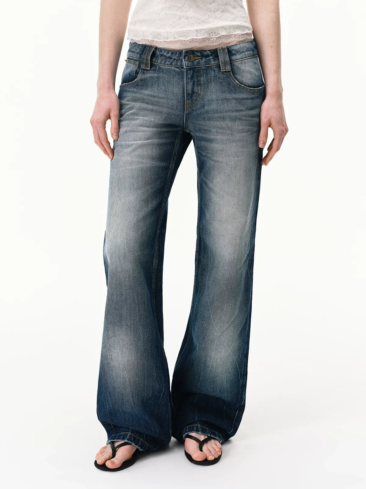 Low-Rise Straight Jeans