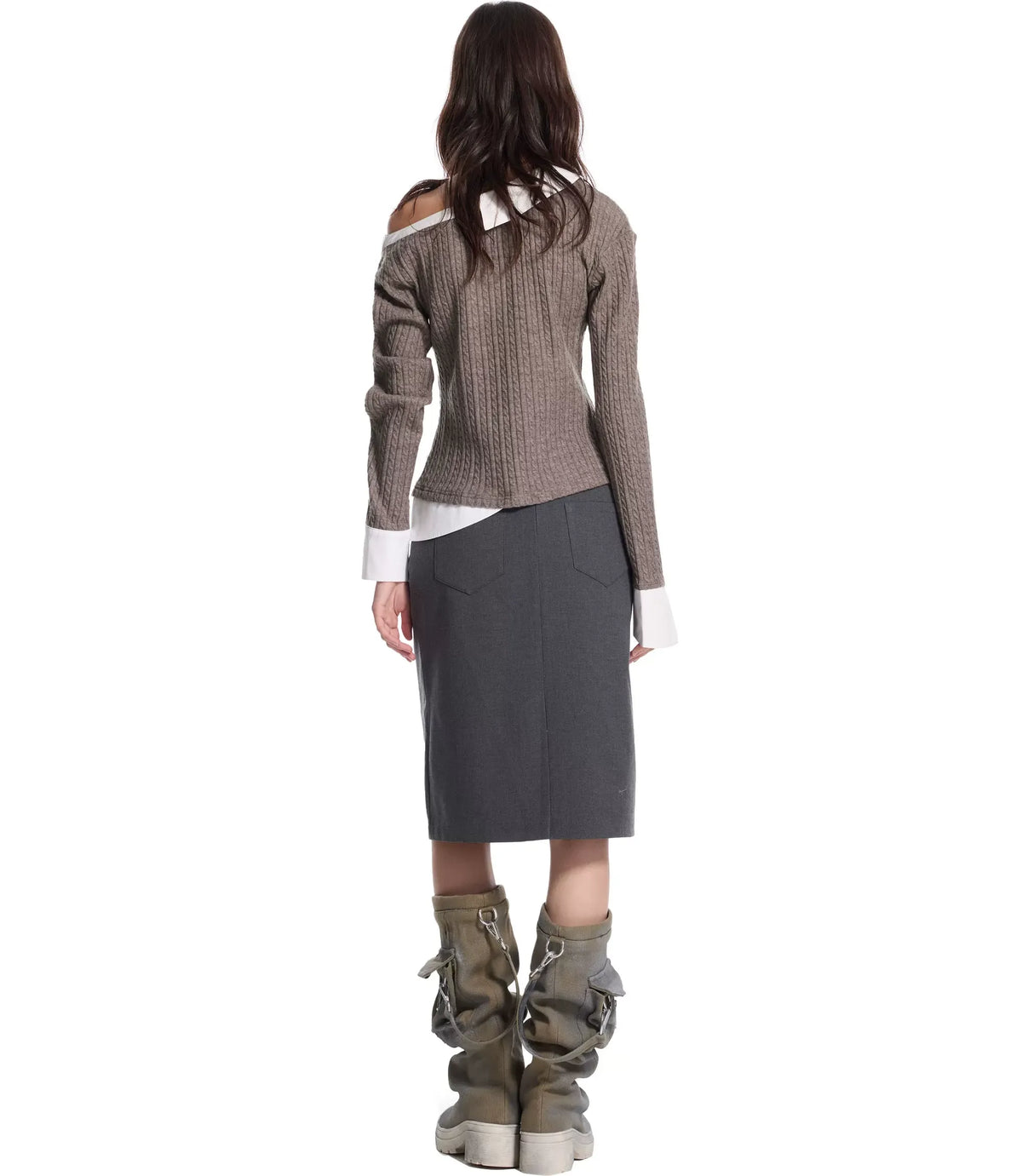 Cable Knit Cropped Sweater
