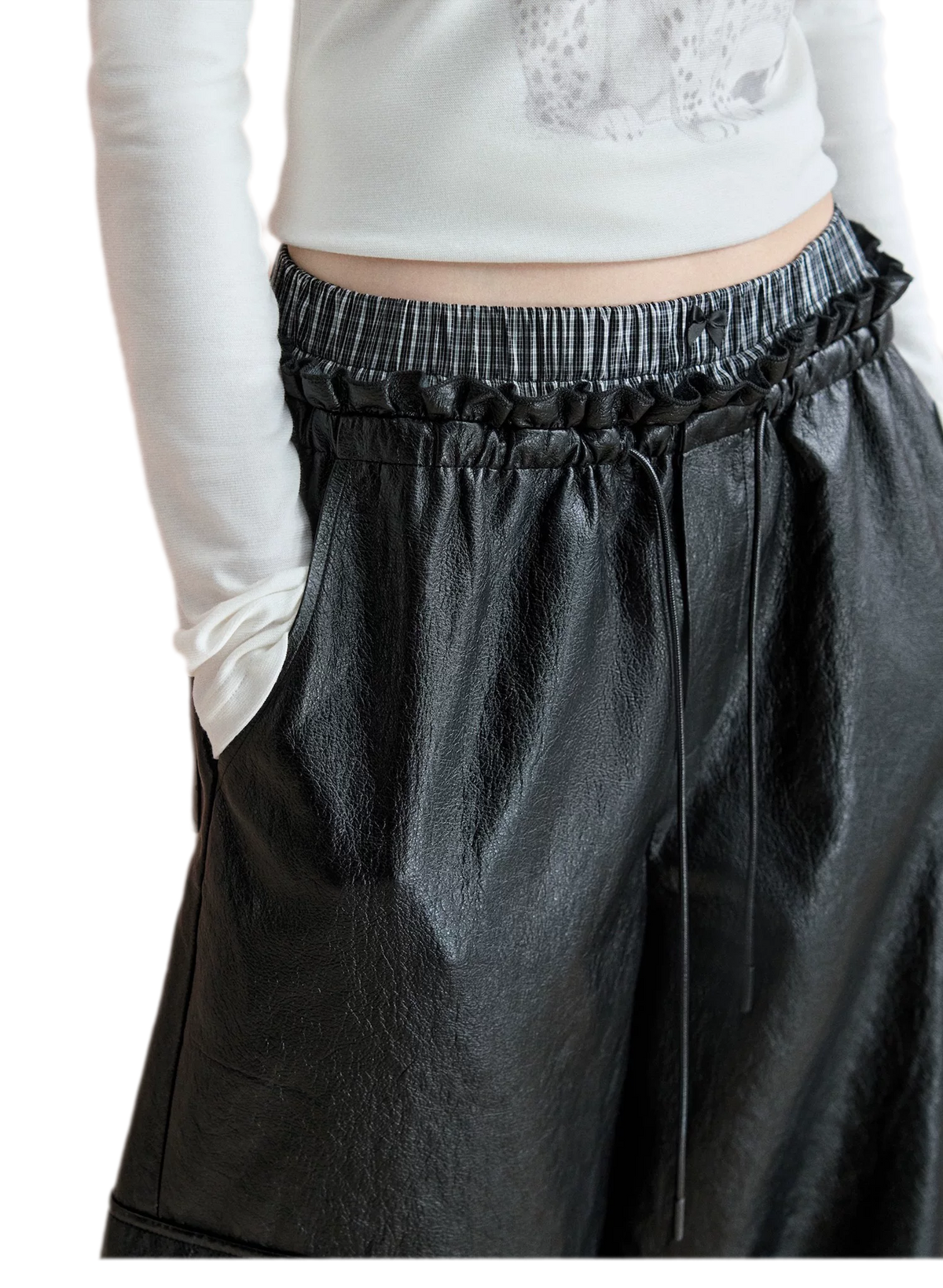 Matte Wide-Leg Cargo Pants