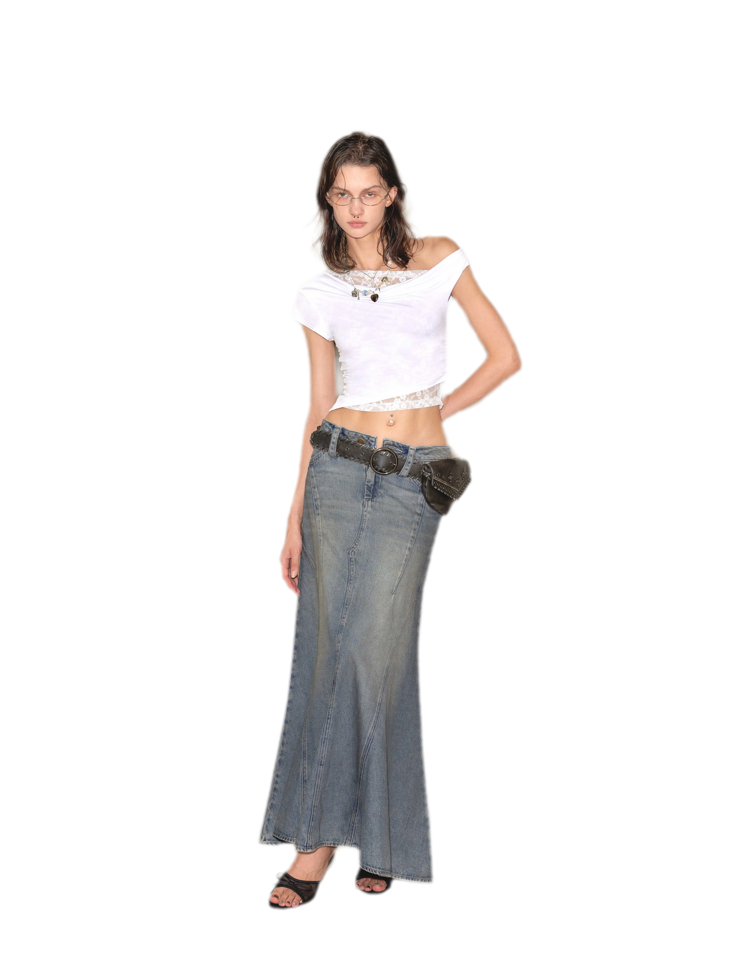Lace Shoulder Trim Tee