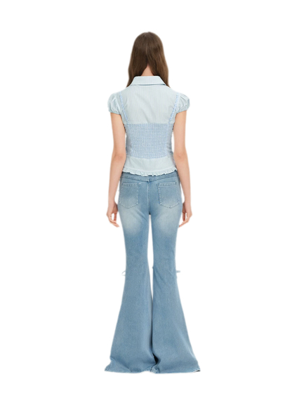 Mermaid Flare Denim Pants