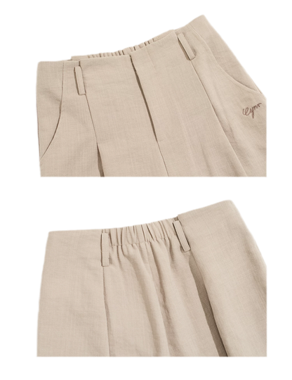 Pleated Ruffle Bustier Trouser Set
