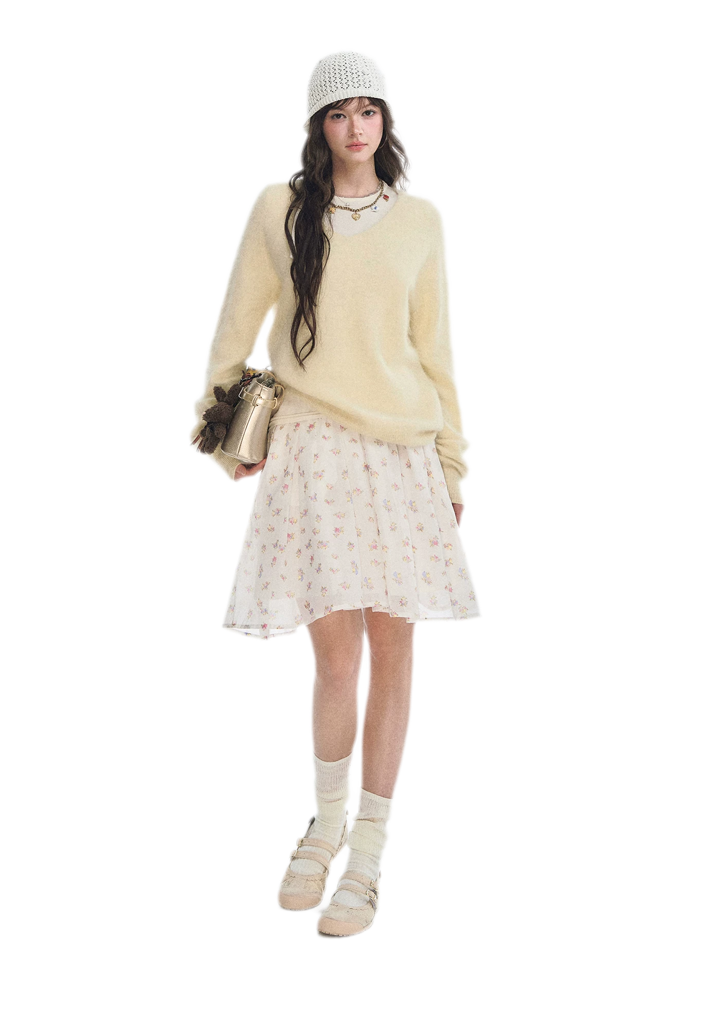 Brushed V-Neck Wool Sweater