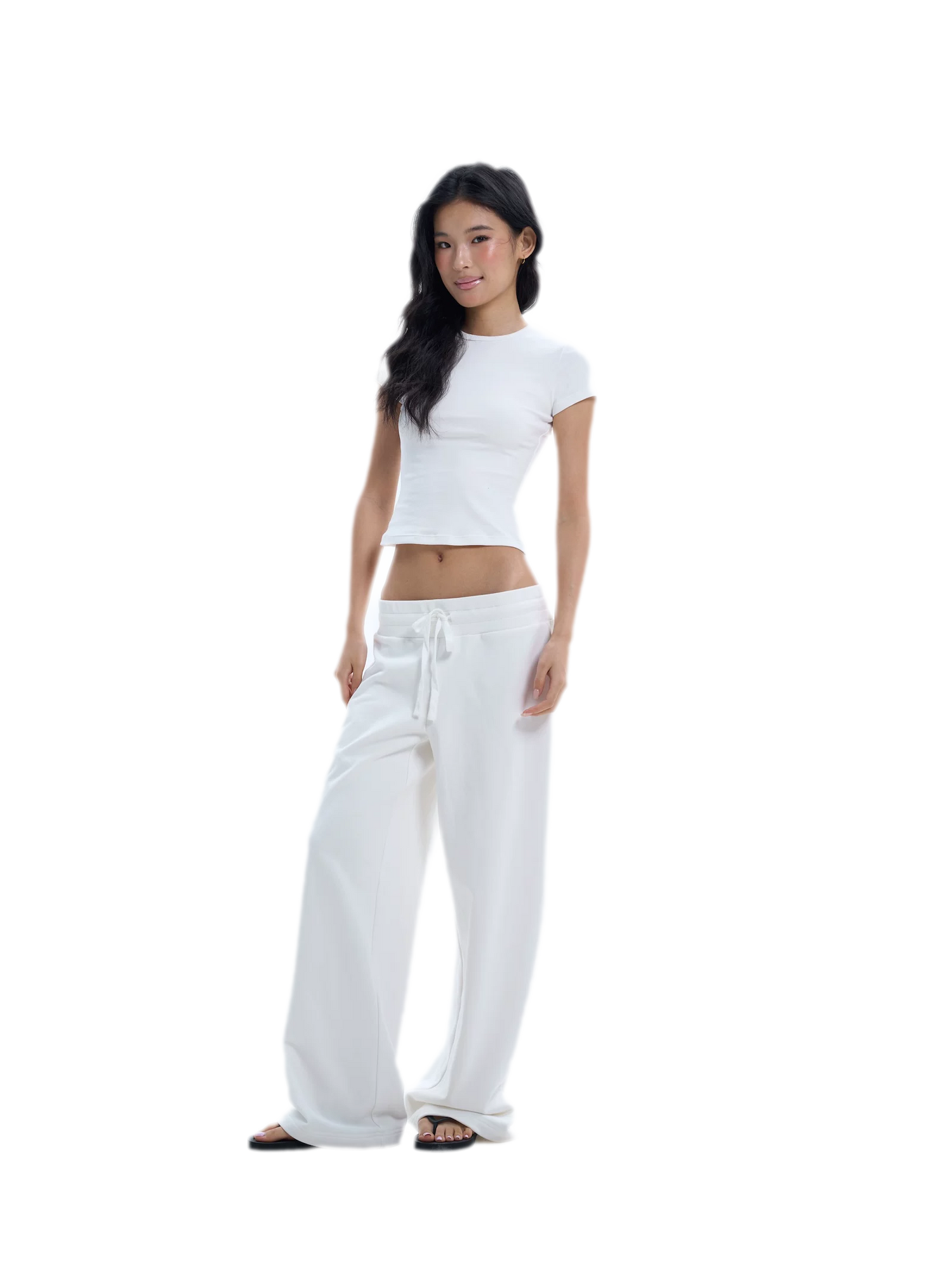 Wide-Leg Drawstring Sweatpants