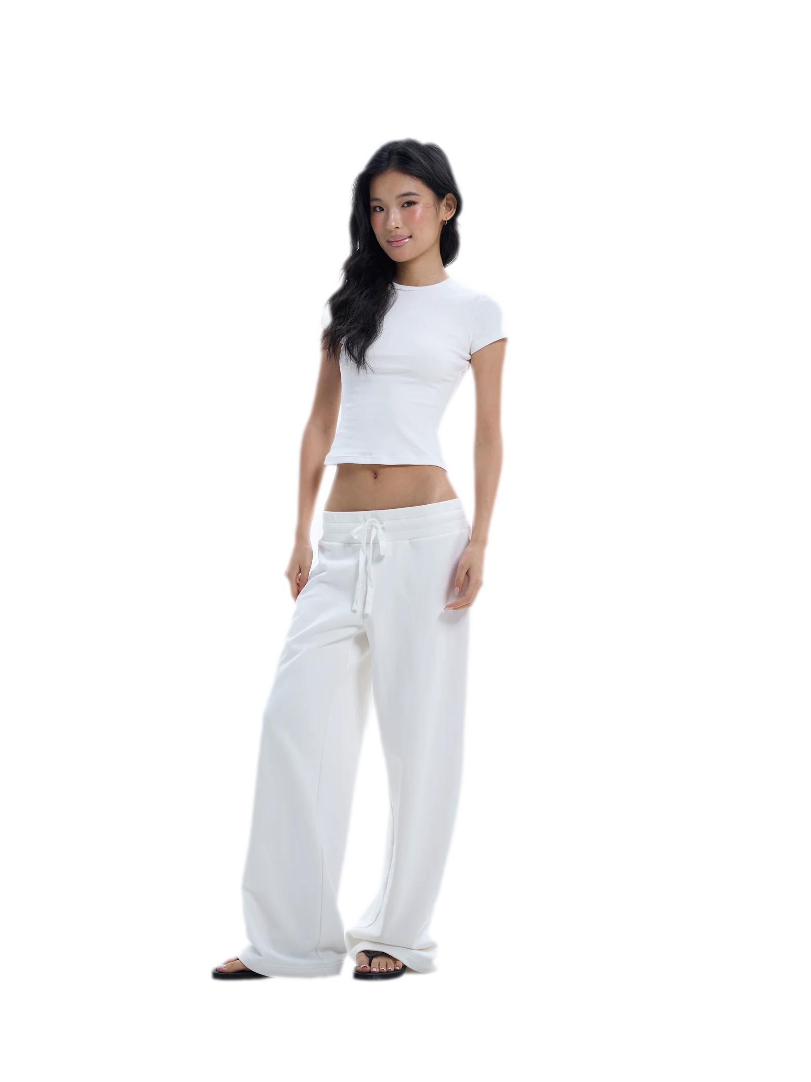 Wide-Leg Drawstring Sweatpants