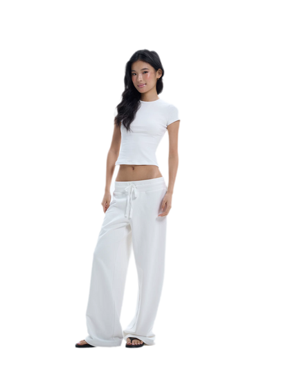 Wide-Leg Drawstring Sweatpants