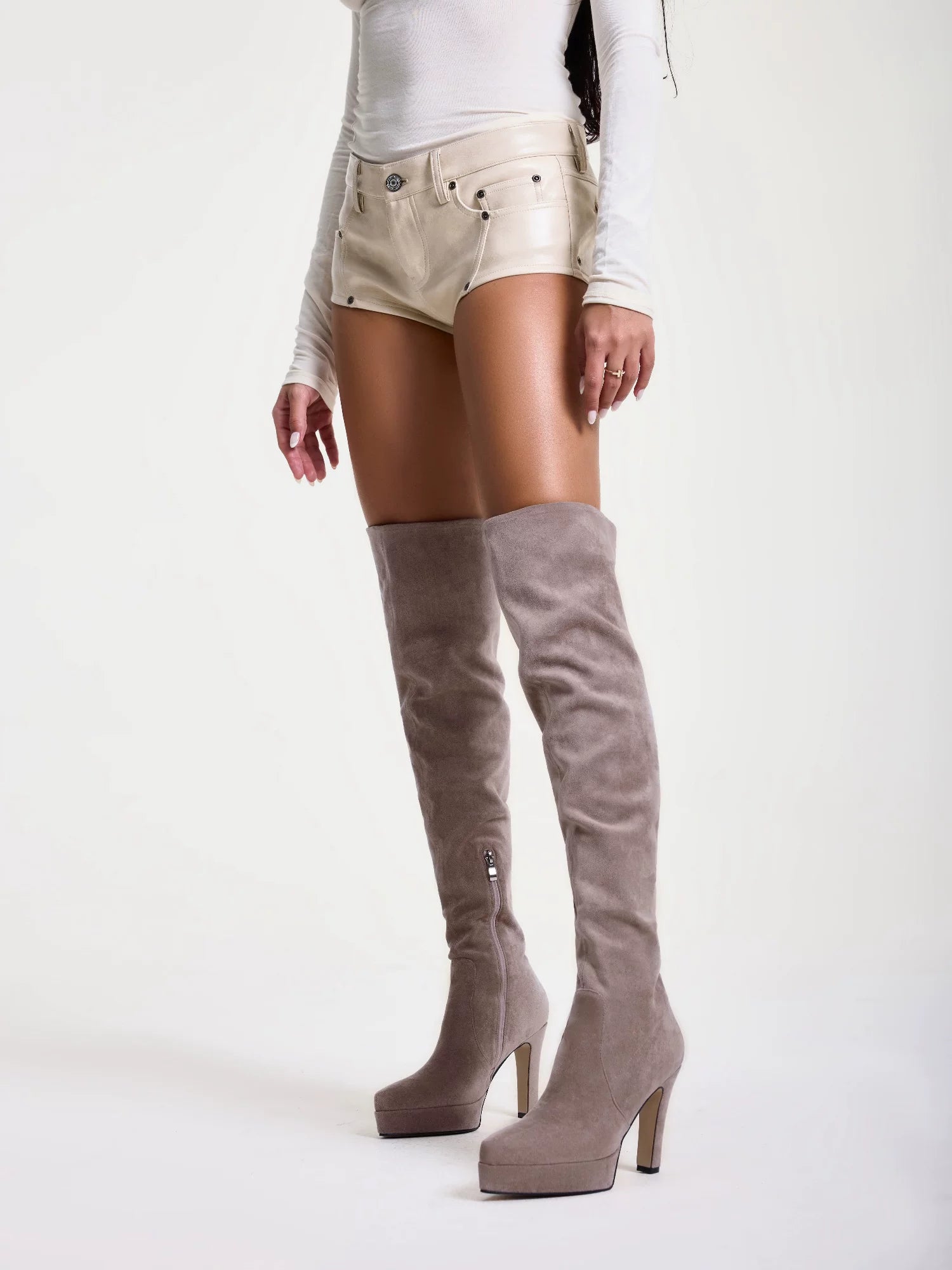 Suede Slouchy Over-Knee Boots